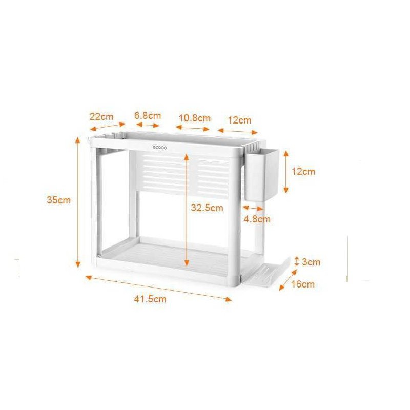 Kệ gia vị có khay để thớt 2 tầng Ecoco 1704