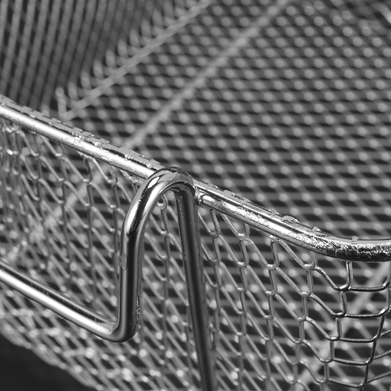 Rổ lưới vớt đồ chiên bằng thép không gỉ hình chữ nhật với tay cầm dài tiện dụng