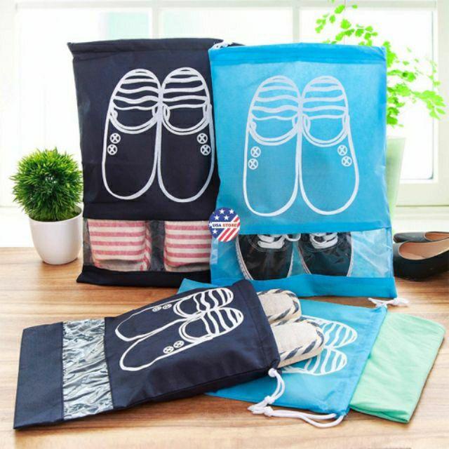 Túi Đựng Giày Chống Bụi Bẩn có dây rút Đi Du Lịch Tiện Lợi