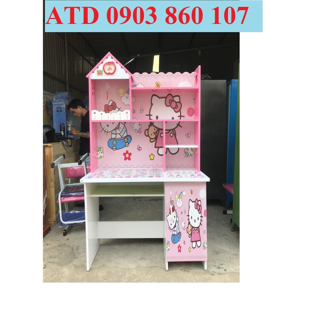 Bàn học sinh nhựa trẻ em in hình 3d siêu đẹp cho bé bàn học liền kệ sách | BigBuy360 - bigbuy360.vn