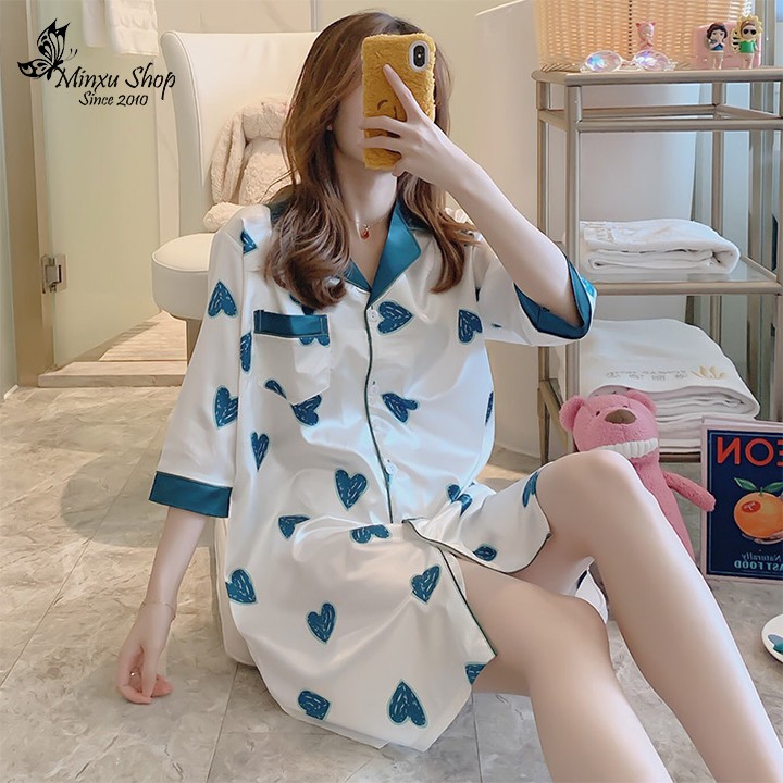 Váy ngủ pijama lụa Quảng Châu cao cấp, mặc ngủ mềm mát, sang chảnh, sexy mã VP
