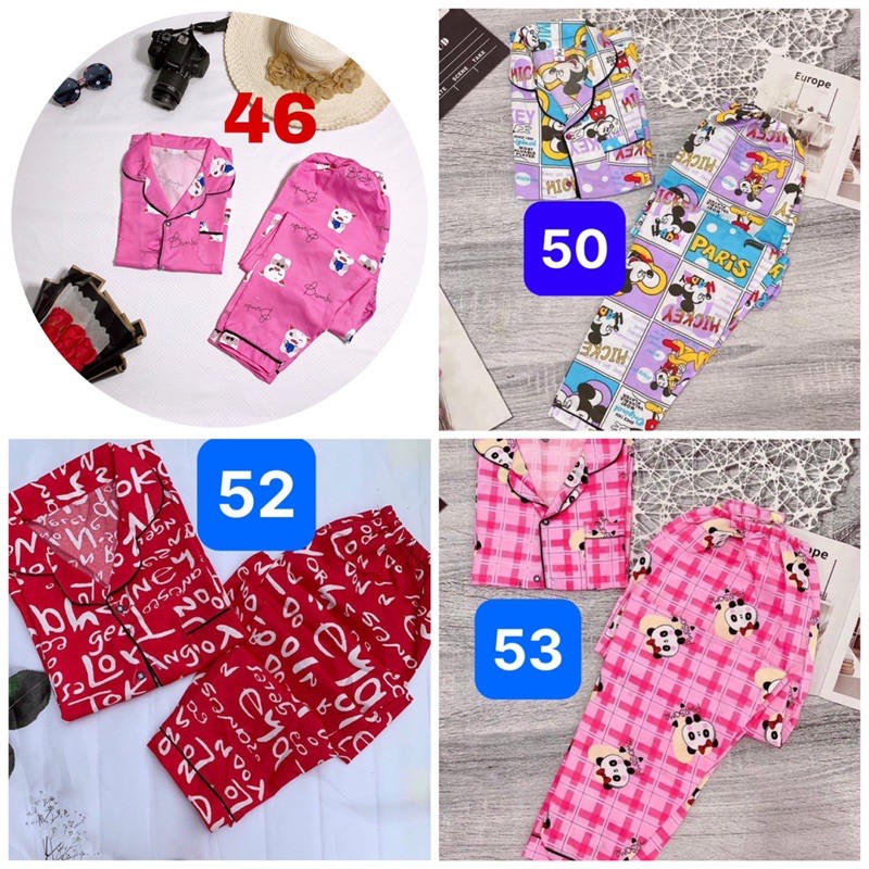 Mẫu mới về đồ bộ pijama ngủ mặc nhà thái lan chất kate thái loại 1 tay ngắn quần dài