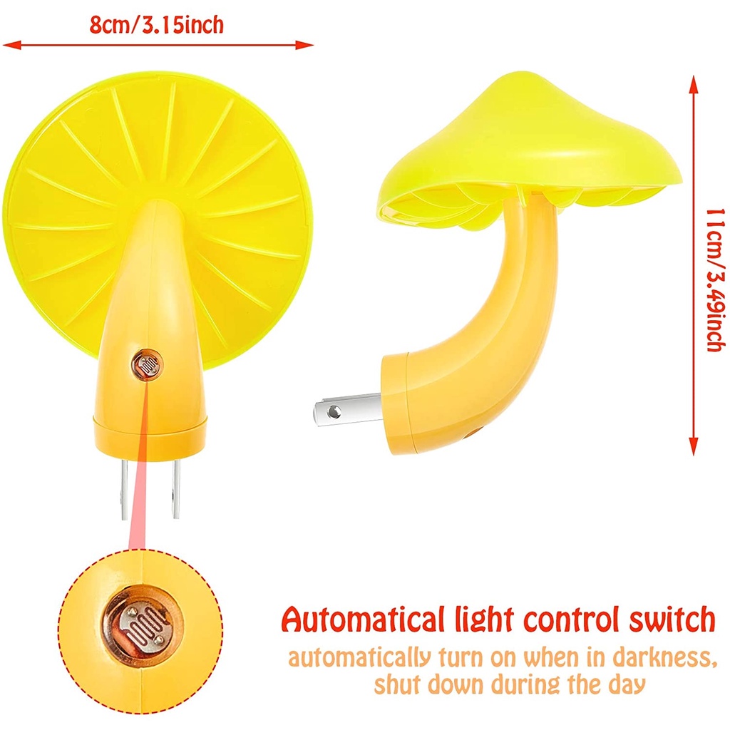 Đèn Ngủ LED Mini Hình Cây Nấm Dễ Thương Tiết Kiệm Năng Lượng Trang Trí Phòng Ngủ Cho Bé