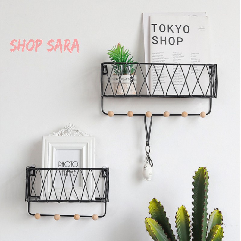 Kệ trang trí nhà cửa kệ decor nhà hình chữ nhất [Tặng Đinh] Shopsara