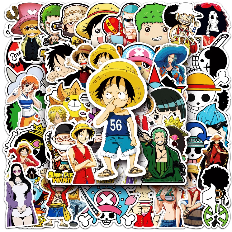 Bộ 10/50 Miếng Dán Hình One Piece Chống Thấm Nước Trang Trí Nhà