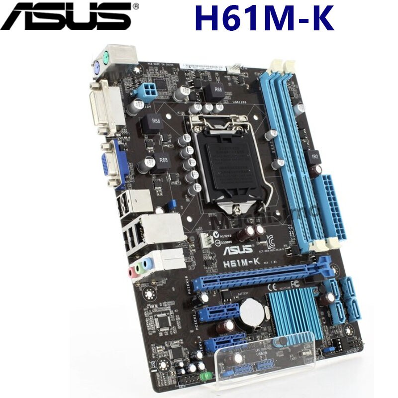 ✾ஐ❣Bo mạch chủ ASUS H61M K 100% Nguyên bản Core i7 i5 i3 intel LGA 1155 DDR3 PCI E 3.0 USB2.0 16GB VGA SATA Desktop Main
