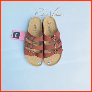 Bioline - dép đế trấu - dép da bò thật nguyên tấm unisex - mã d09