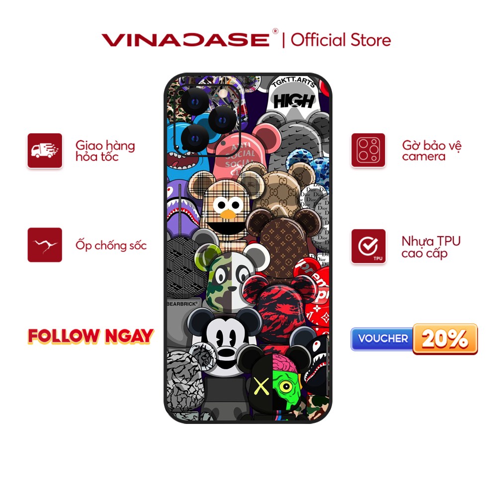 Ốp lưng Vina Case Iphone 6S/6 Plus/7G/8G/X/Xs/11/12/....dẻo cạnh vuông bảo vệ camera hình K a wBST1