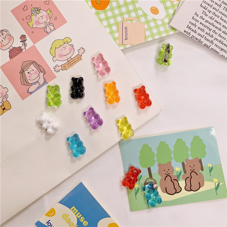 Huy Hiệu Ghim Cài Áo Balo Hình Kẹo Dẻo Gummy Bear Nhiều Màu