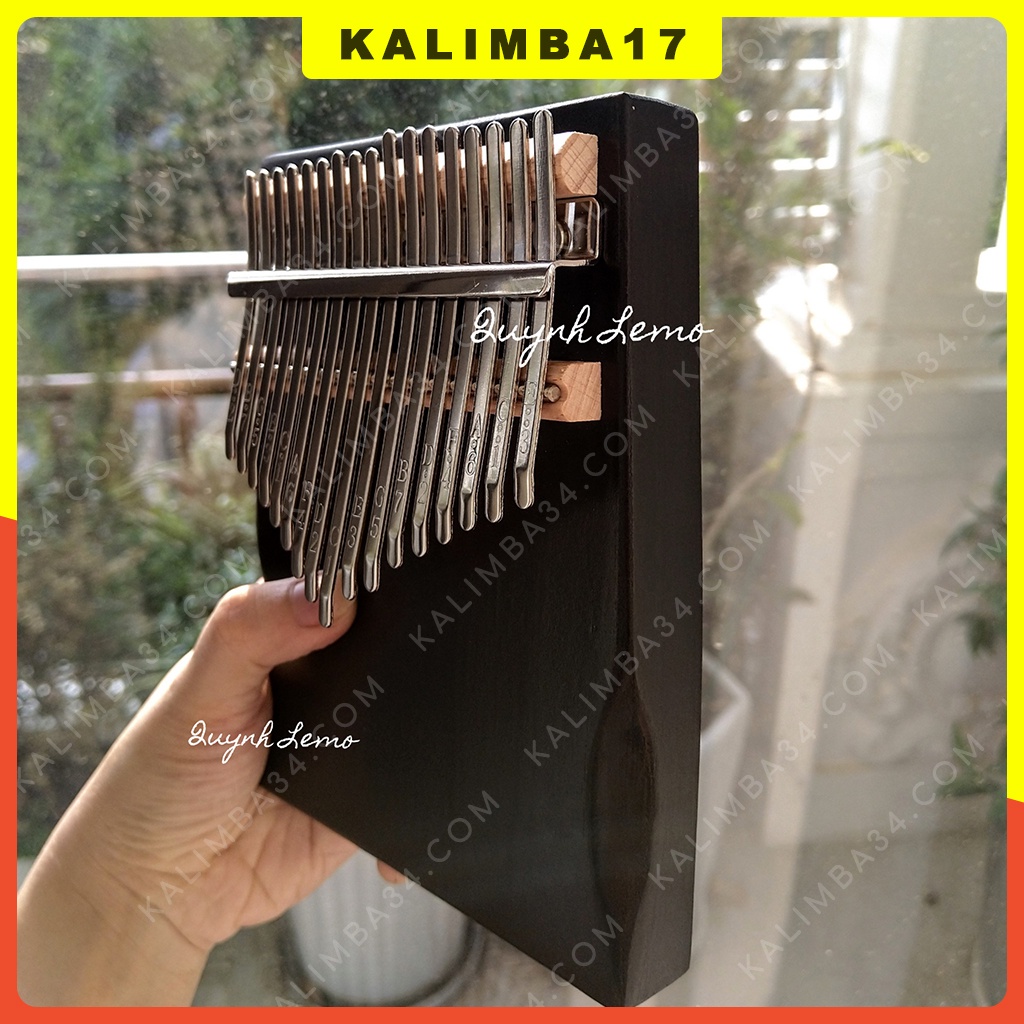 Đàn kalimba 17 phím màu đen, Kalimba gỗ nguyên khối Manhogany , Piano ngón tay cái âm vang hay không tịt