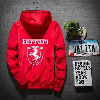 Ferrari Áo Khoác Gió Thể Thao Phản Quang Có Khóa Kéo 6 Màu Size S-7xl Cho Cặp Đôi