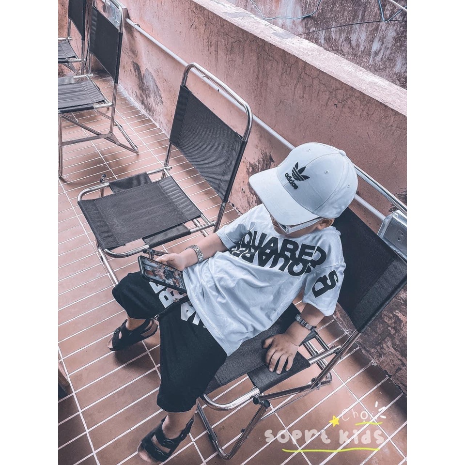 Set bộ quần đùi áo thun bé trai họa tiết DSQ vải cotton mềm mịn, thoáng mát SAMY KIDS