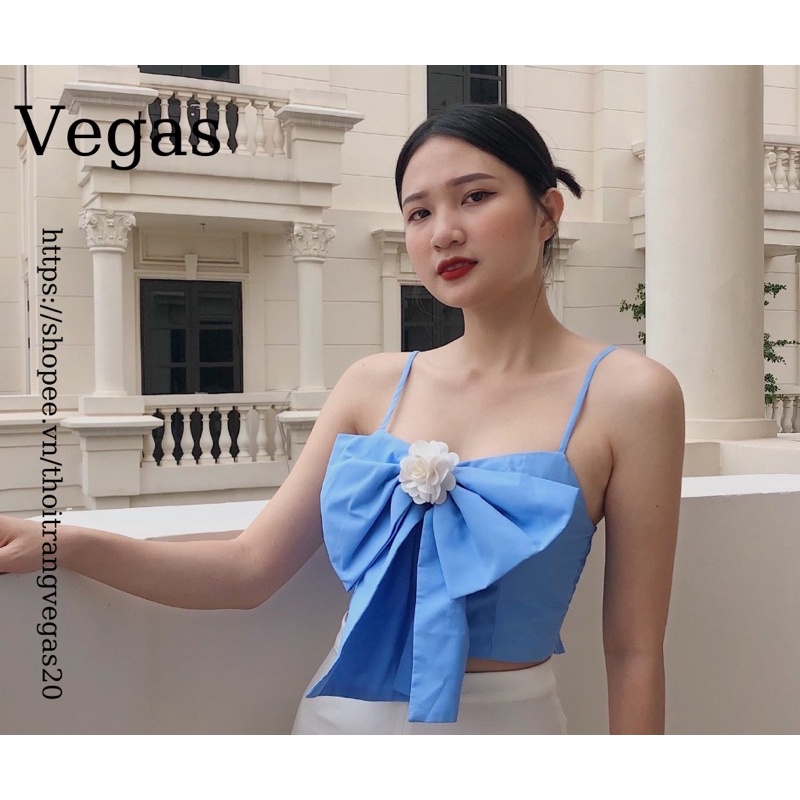 Áo kiểu 2 dây sexy cute - Nơ to trước ngực - Chun lưng Bonie Top