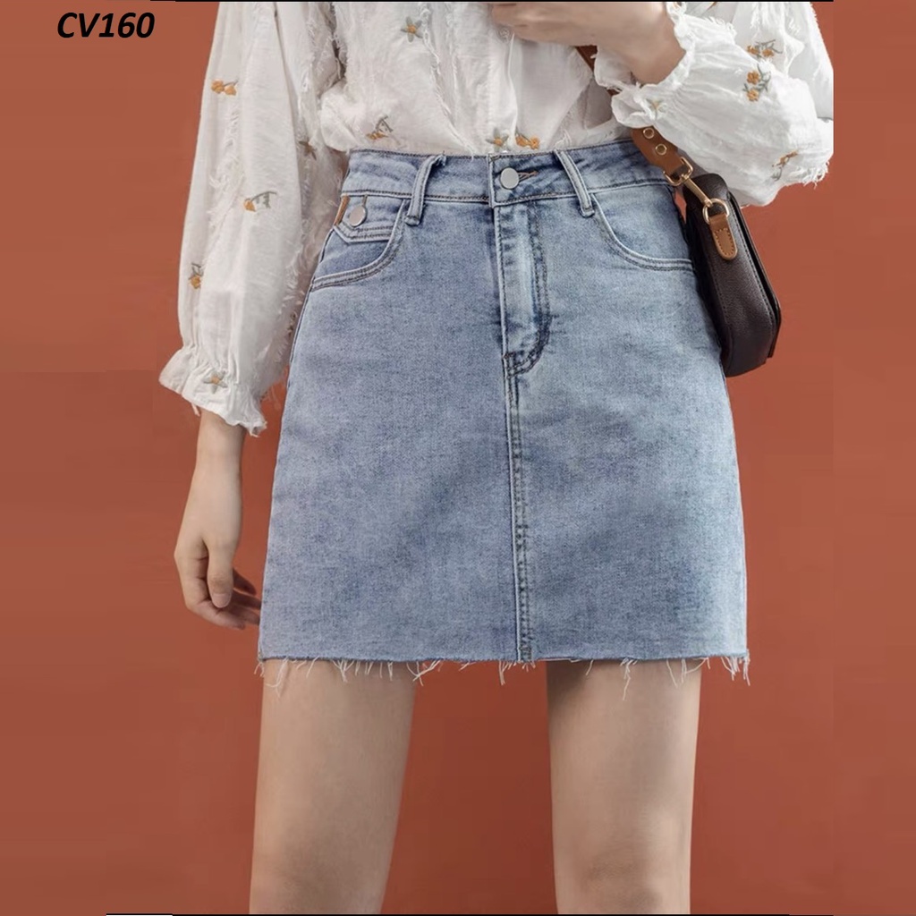 Chân váy jeans co giãn ngắn có lót quần CV160