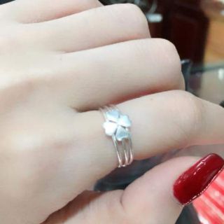 Nhẫn cỏ 4 lá 3in1 BẠC