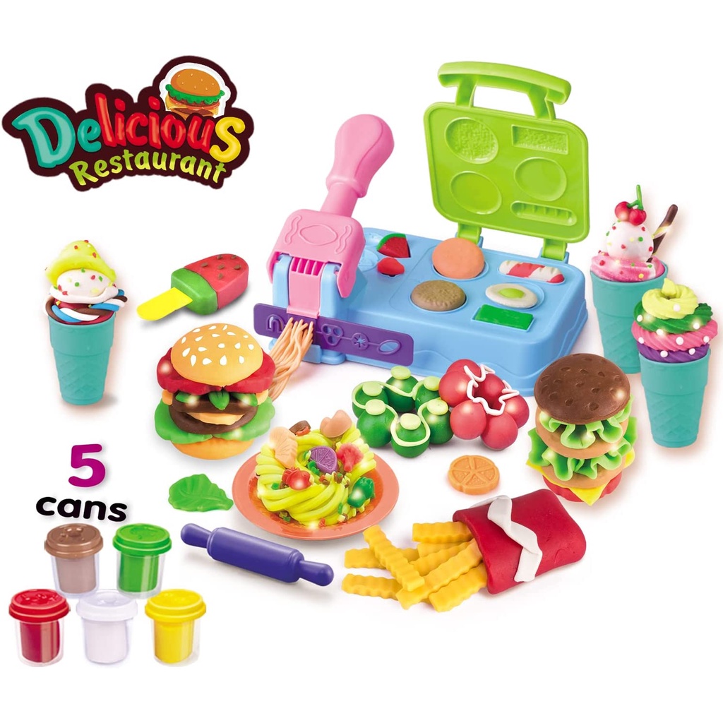 Đồ chơi đất nặn playdoh -Bộ Đồ Chơi Máy Làm Kem Ice cream, Mì, Bún,... Bằng Đất Nặn Đầy Màu Sắc Sống Động An Toàn
