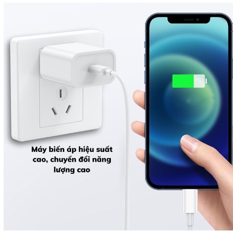 Củ Sạc Nhanh PD 20W Cáp Sạc Type C Cho Điện Thoại Máy Tính Bảng Tai Nghe Moda.H