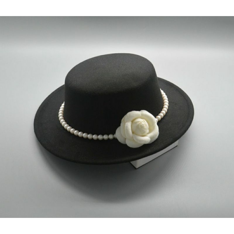 Nón mũ nỉ fedora vành nhỏ gắn hoa Lh 0917399527