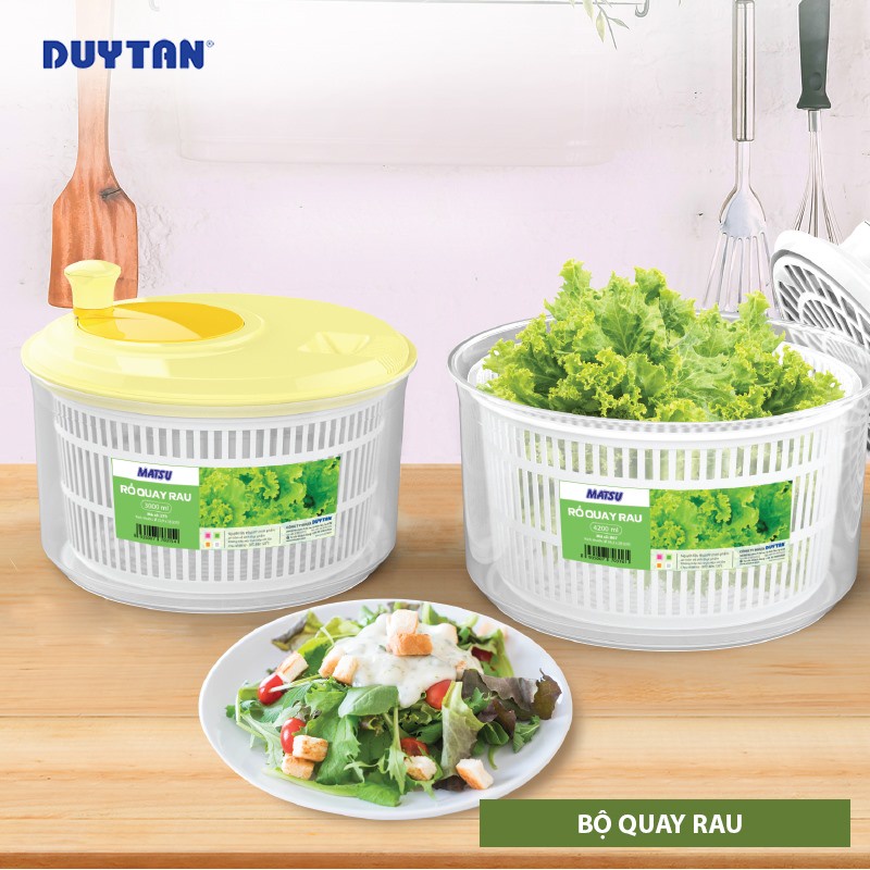 [Freeship] Bộ rổ quay rau nhỏ Duy Tân - No.275 - quay vắt sạch ráo nước khô luôn