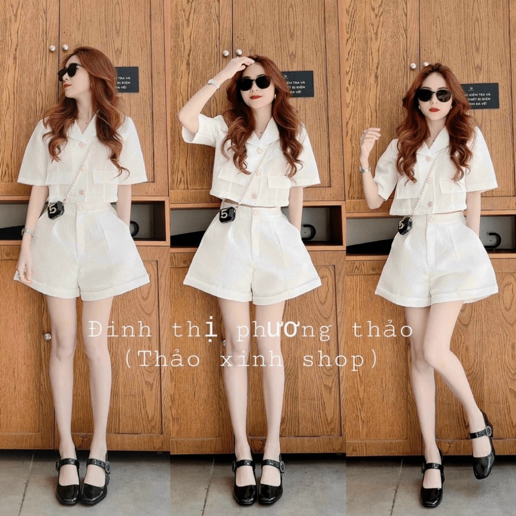 Sét Bộ Cổ Vest Tay Lỡ Kết Hợp Quần Kiểu Rộng Chất Xốp Thái Nhẹ Mát Mặc Đẹp [NEW UNISEX]