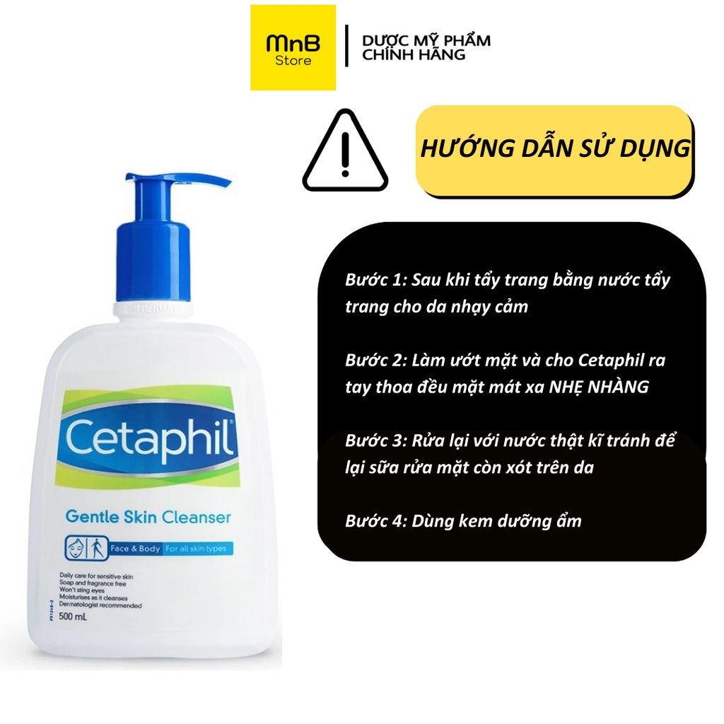 Sữa rửa mặt Cetaphil Gentle Skin Cleanser cho da nhạy cảm và lành tính 500ml
