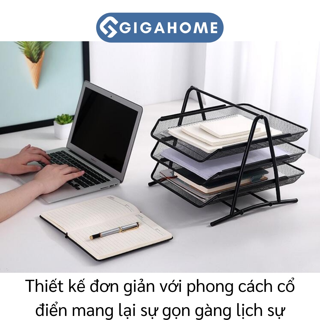 Kệ Sắt Đựng Tài Liệu, Hồ Sơ Văn Phòng GIGAHOME 3 Tầng Cao Cấp 9377