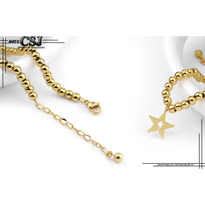 Lắc tay bi tròn gắn ngôi sao xinh xắn