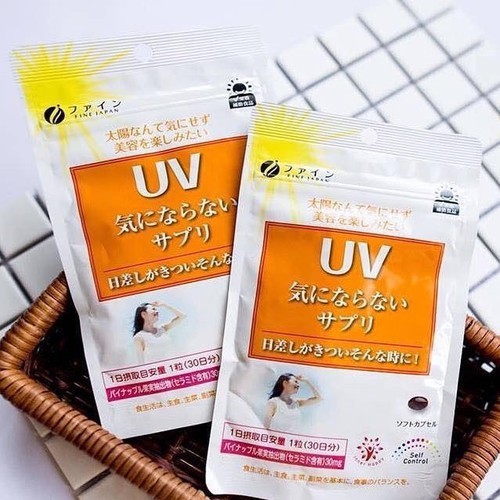 Viên uống chống nắng UV dưỡng trắng Fine Japan kem chống nắng chống UV