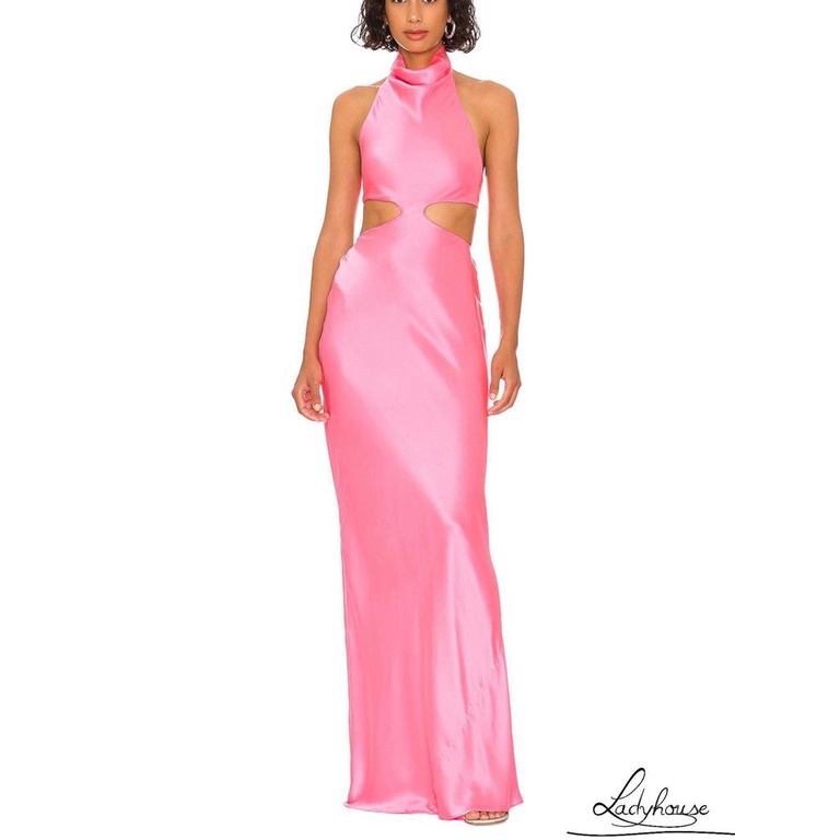 Đầm Hai Dây Dáng Dài Hở Lưng Màu Trơn Thời Trang Cho Nữ