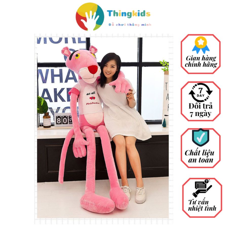 Gấu bông báo Hồng Pink Panther đáng yêu size 60cm size 80cm size 60cm - 80cm- 1mét - 1m3 - 1m6- 1m8 - Thingkids