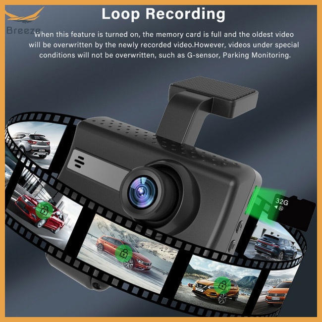 Camera Hành Trình Hai Ống Kính Kép Màn Hình Hd 3 inch Gắn Trước Và Sau Cho Xe Hơi