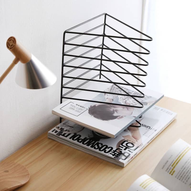 Kệ sách để bàn làm việc tam giác, kệ để tài liệu văn phòng cạnh máy in đa năng- GM47