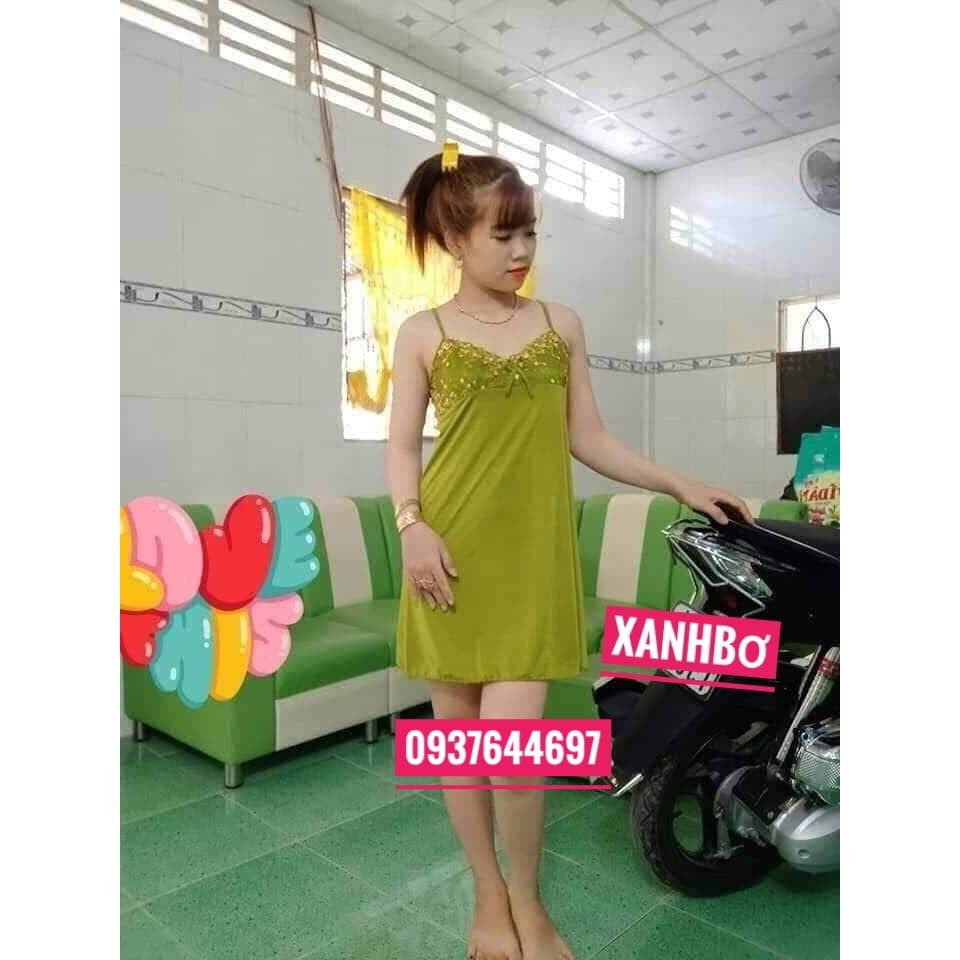 Đầm ngủ thun lạnh phoi ren Size 3 từ 63-75kg