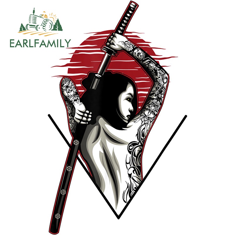 Đề Can Dán Trang Trí Xe Hơi Kiểu Samurai Nhật Bản 13Cmx13Cm Cá Tính