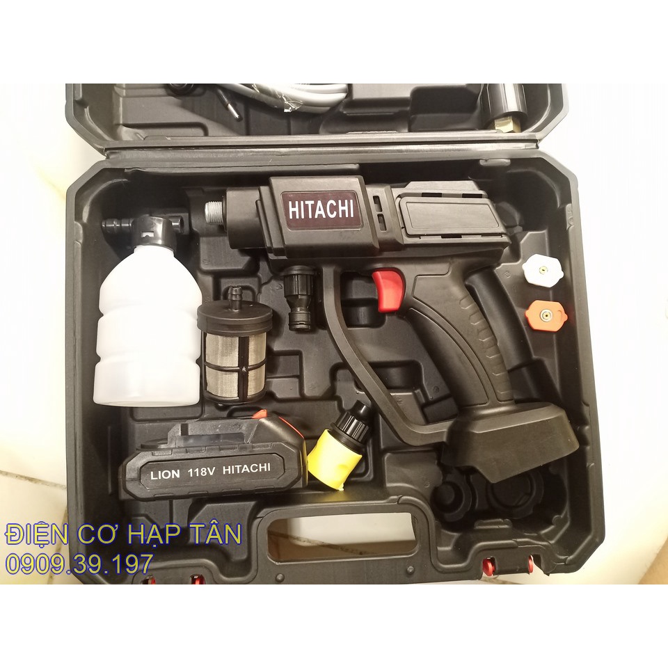 MÁY RỬA XE DÙNG PIN HITACHI 118V -  MÁY RỬA MÁY LẠNH GIA ĐÌNH