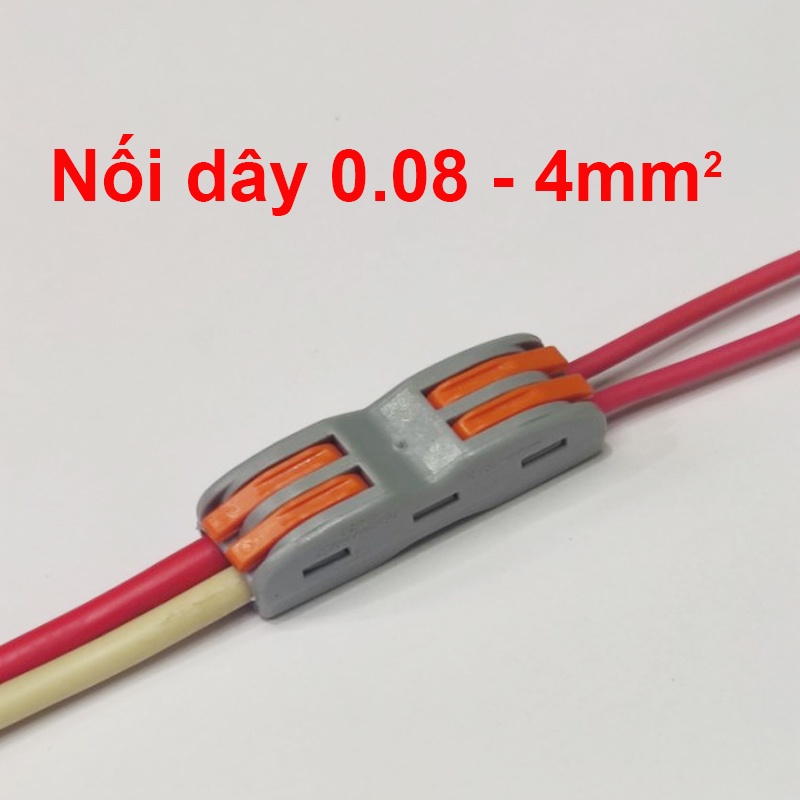 Cút nối dây điện nhanh PCT-222 2 cổng vào 2 ra - chịu tải 32A - 0.08- 4mm. Cút nối nhanh dây điện cao cấp