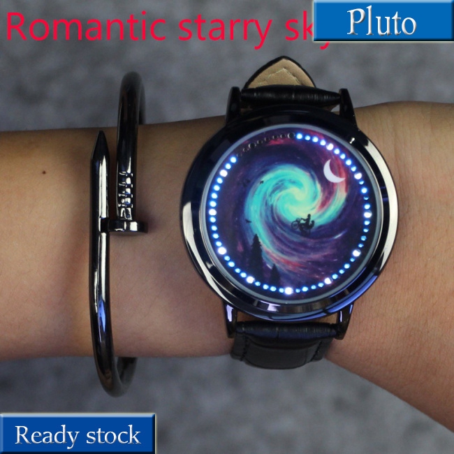 Creative Touch Screen Watch Men Women LED Waterproof Watches Casual Leather Sports Wrist Watches