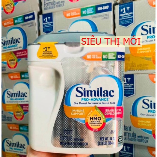 DATE 1/2024 SỮA BỘT SIMILAC PRO ADVANCE NON GMO - HMO 964G NHẬP KHẨU MỸ MẪU MỚI