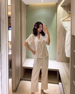 Bộ lụa cộc tay quần dài