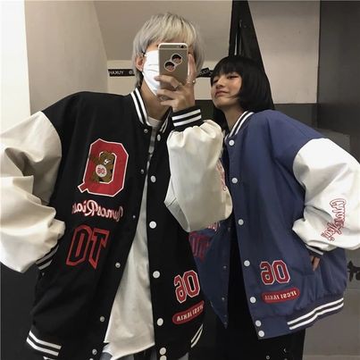 Áo khoác bomber jacket hinhfb thêu siêu chất, áo đôi, dù 2 lớp, gió,Form Rộng Ulzzang, unisex, hình thêu 06