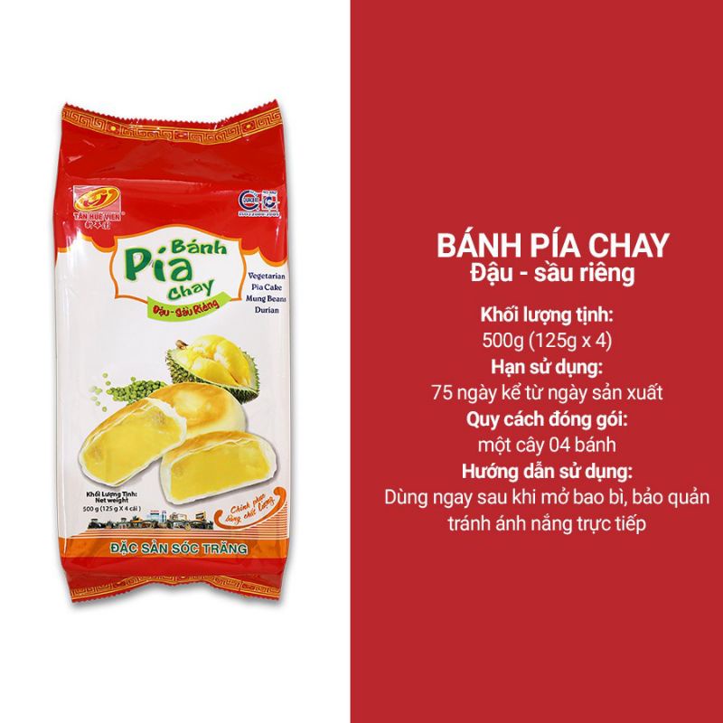 Bánh pía chay Tân Huê Viên đậu sầu riêng