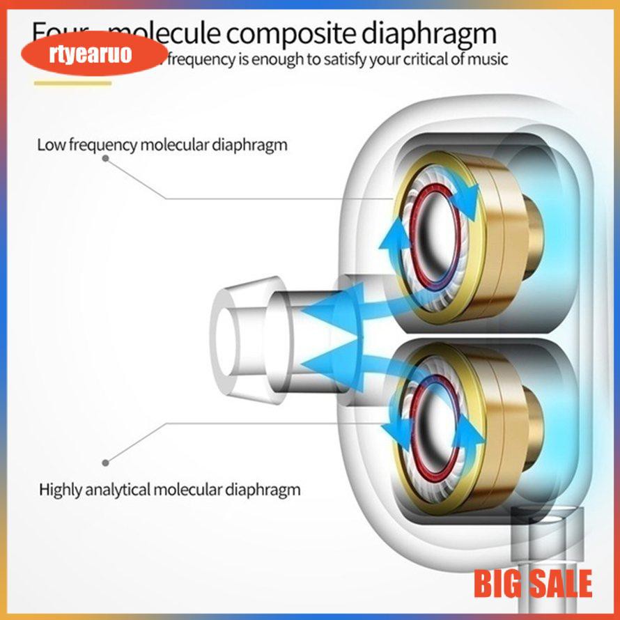 Tai nghe thể thao âm thanh sống động chất lượng cao Micro tích hợp sẵn Tai Nghe Nhét Tai Có Dây Bass Chống Ồn Tích