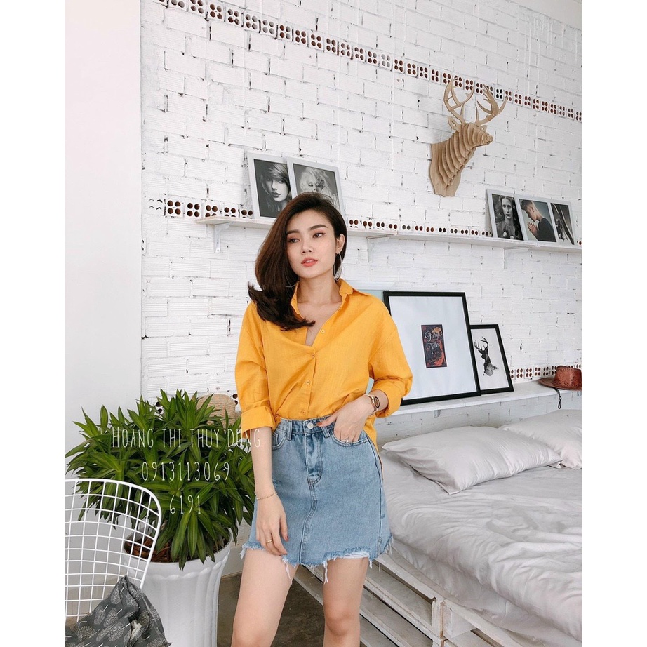 Sơ mi trơn chân phương cực xinh chất vải kate mềm