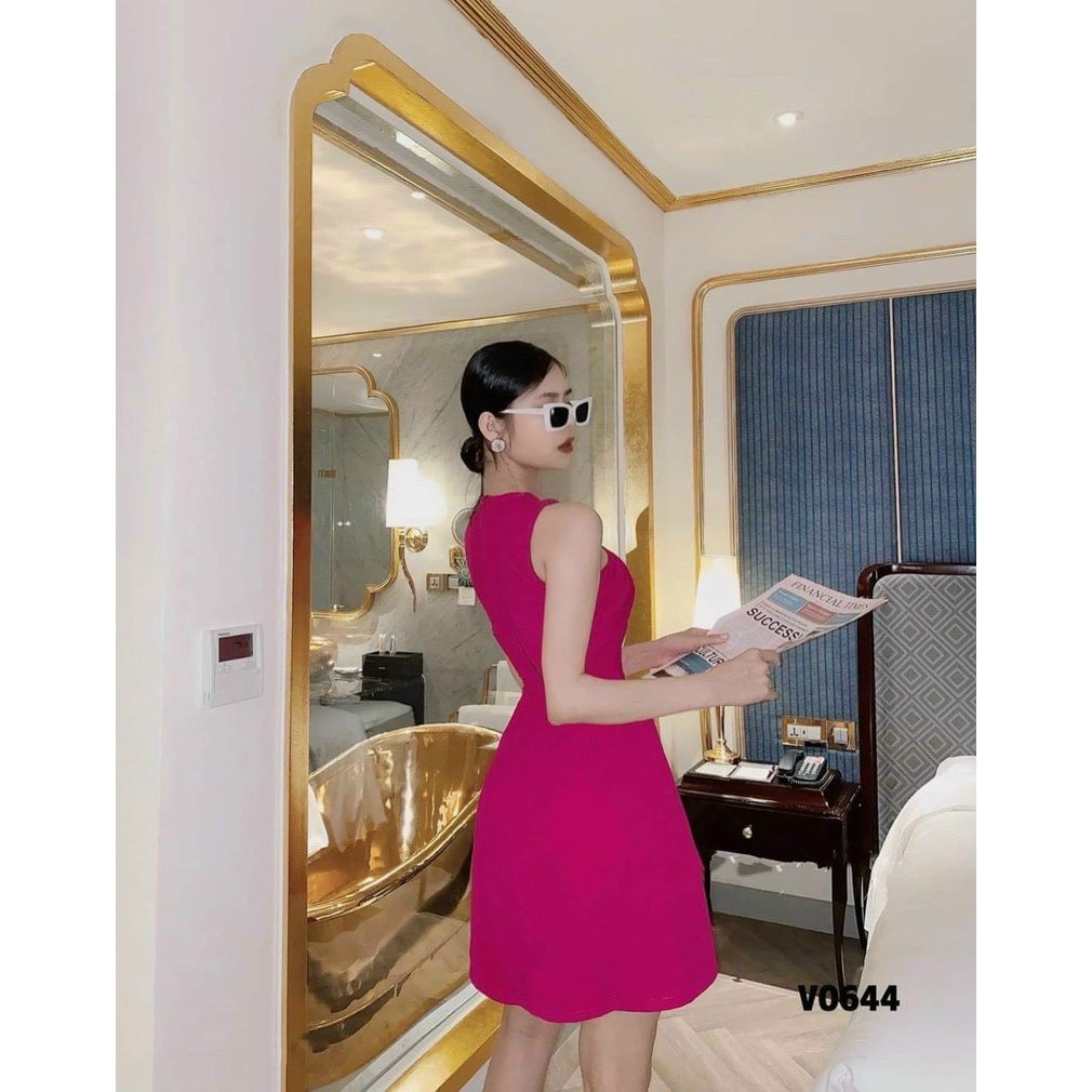 [ Miễn phí ship 2022] Đầm umi cổ yếm xoắn ngực có mút, váy xoè ôm eo thiết kế dự tiệc sang trọng nhiều màu