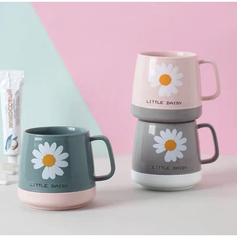 Ly uống nước hiện đại, cốc đánh răng có quai 410ml cao cấp nhựa PP an toàn sử dụng 5677