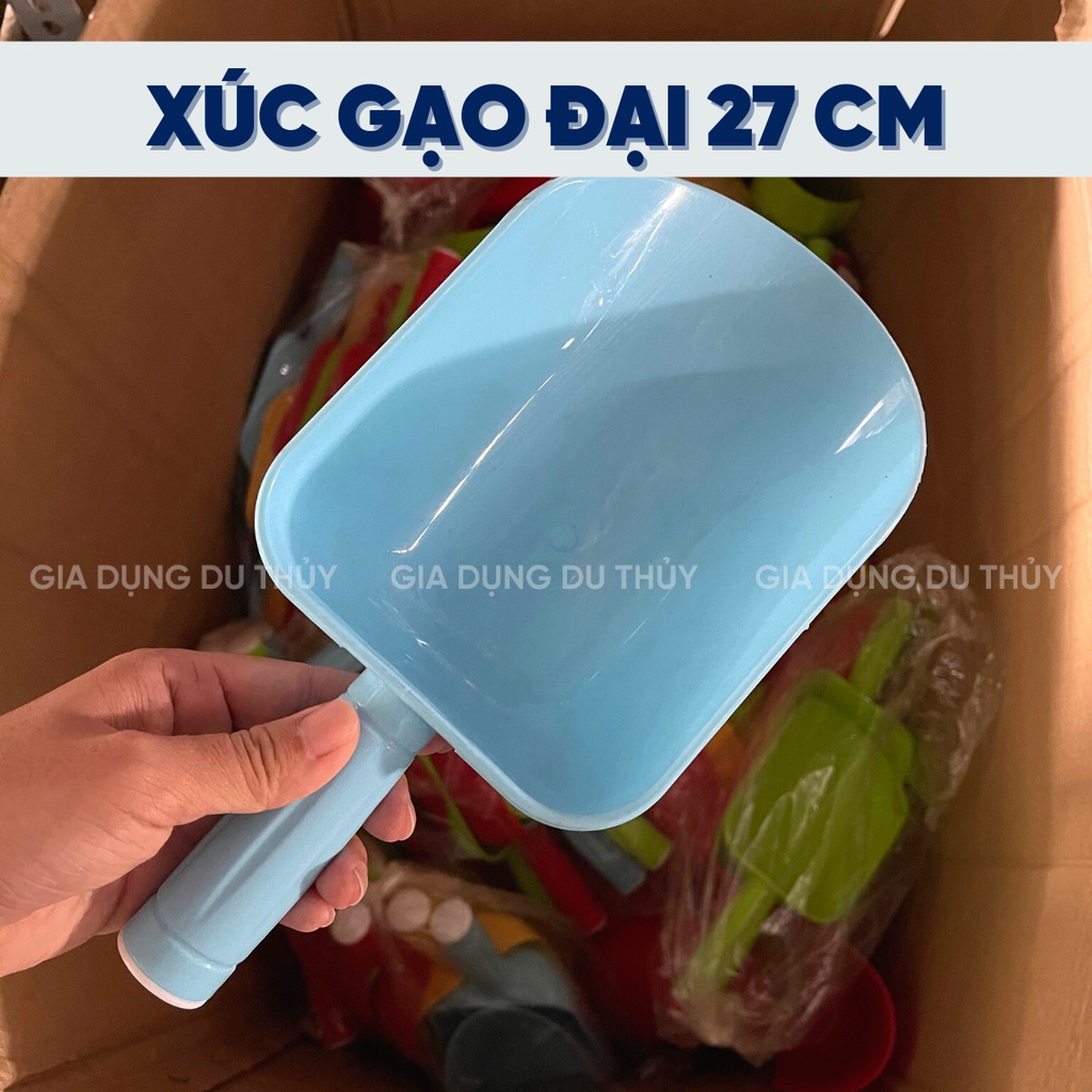 Đồ xúc đá, xúc gạo bằng nhựa kích thước nhỏ, trung, lớn, đại cán cầm liền thương hiệu Châu Hưng không mùi nhiều màu sắc