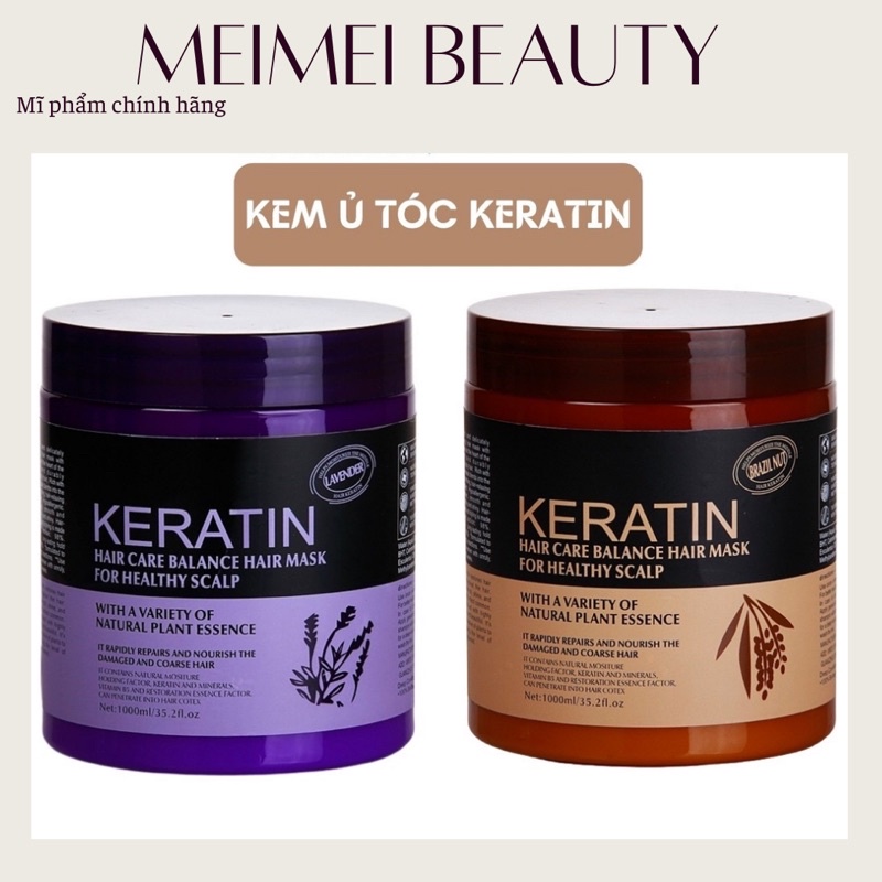 Kem ủ tóc KERATIN COLLAGEN 1000ML LAVENDER BRAZIL NUT - Ủ hấp tóc cung cấp dưỡng chất KERATIN tự nhiên UT08