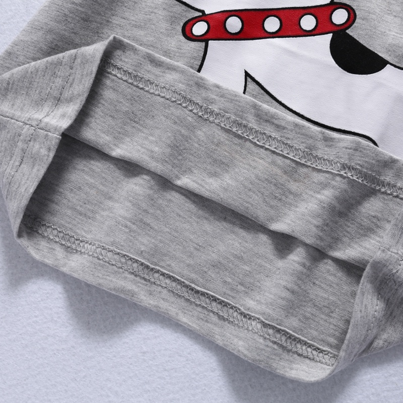 Set Đồ Mùa Hè 2 Món Bằng Vải Cotton In Hình Cún Hoạt Hình Thời Trang Cho Bé Trai