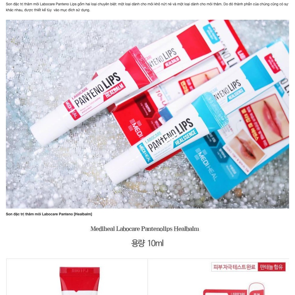 Son dưỡng Làm Giảm Thâm Môi Ban Đêm Mediheal Labocare Pantenolips Healbalm 10ml son dưỡng son dưỡng có màu