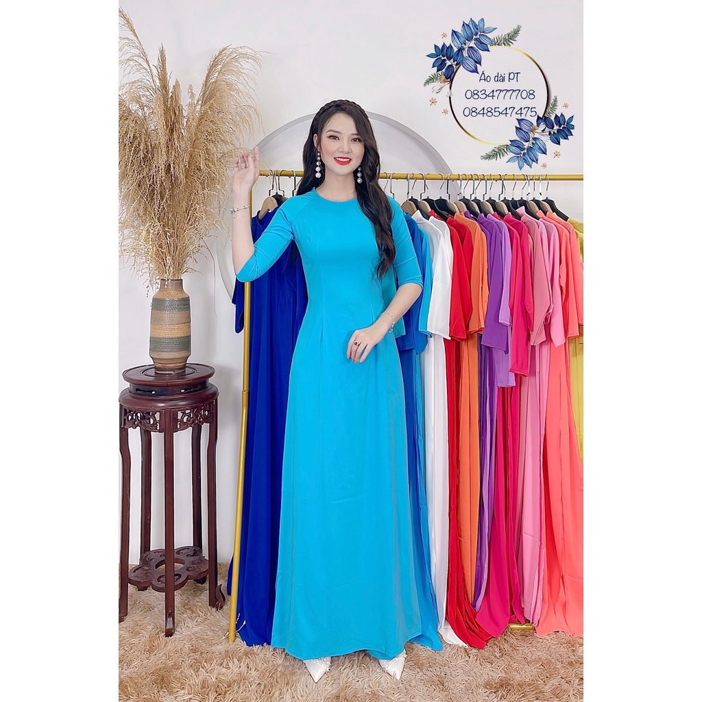 Áo Dài Trơn màu xanh da trời